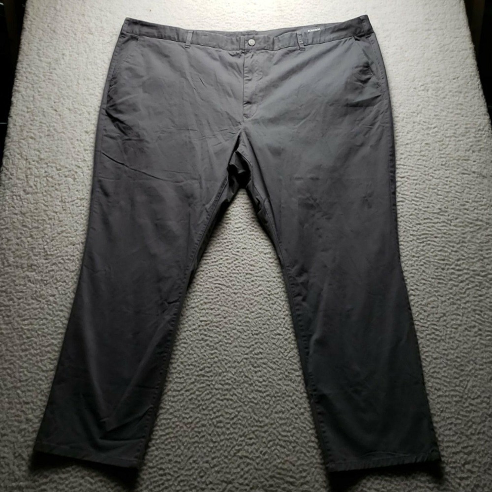 Bonobos Pants Mens 52x30 Gray Stretch Chino Straight Leg Flat Front Big & Tall